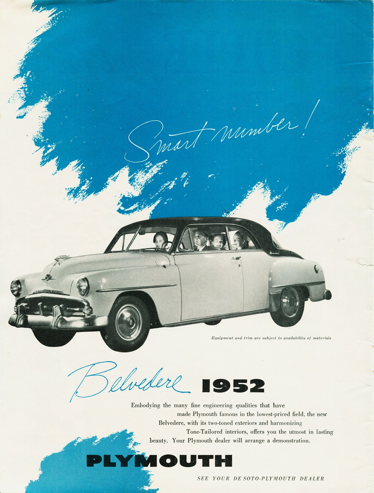 1952 Plymouth Auto Advertising